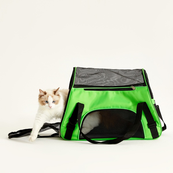 Pet Bag Wear-Resistant Pet Out Backpack Portable Crossbody Bag Portable Breathable Plastic Net Bag